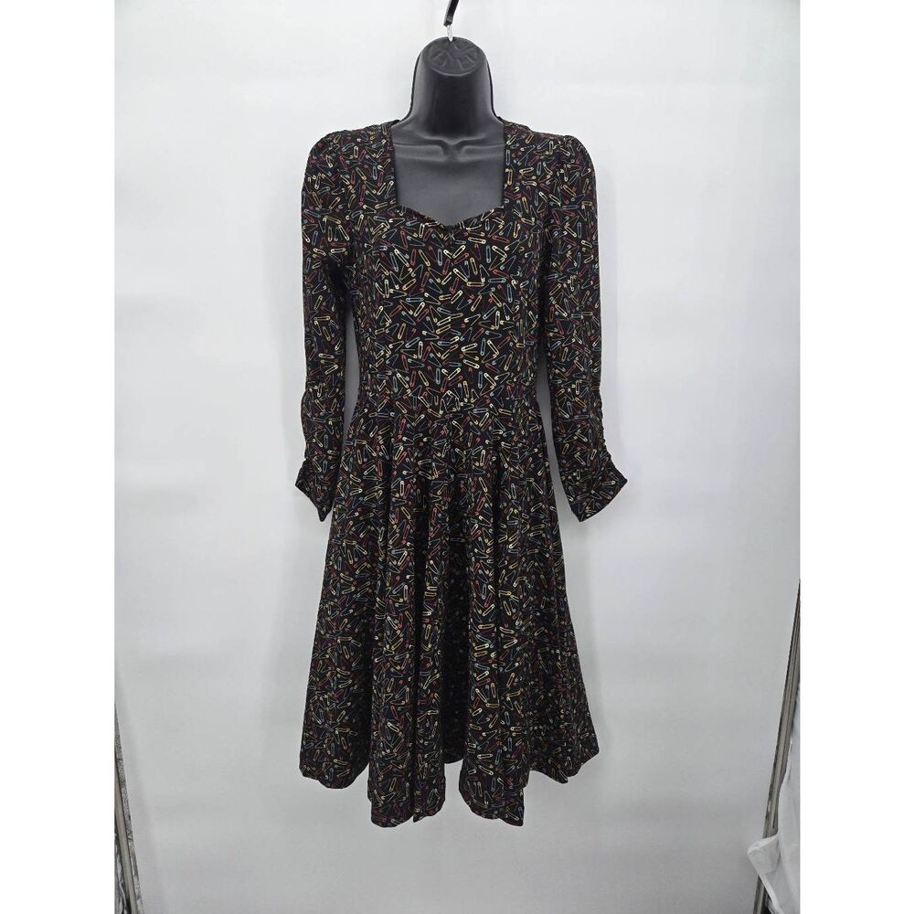 Effie'e Heart Margot Dress Craft Size Small Safety Pins Print Fun Unique